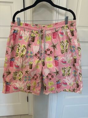Vilebrequin Swim Suit Mesh Trunks Men's XXXL 3XL Pink Beach Coastal Nautical EUC